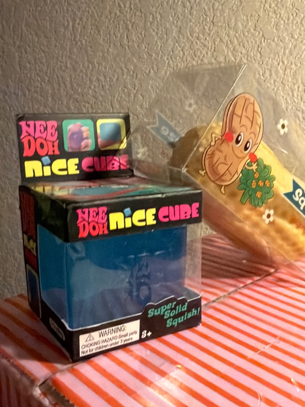 🟦NEEDOH “NICE CUBE” Stress Toy - Blue 🥜SQUEEZE “CRUNCHY PEANUT” SQUISHY!!🥜Bundle